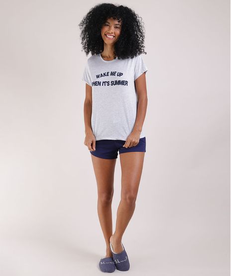 Pijama-Feminino-Blusa--Wake-Me-Up--Manga-Curta-e-Decote-Redondo-Cinza-Mescla-Claro-9951111-Cinza_Mescla_Claro_1