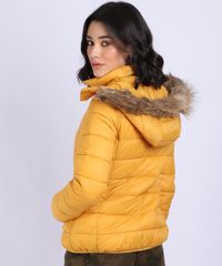 Jaqueta-Feminina-Puffer-Manga-Longa-com-Capuz-e-Bolsos-Mostarda-9806736-Mostarda_2