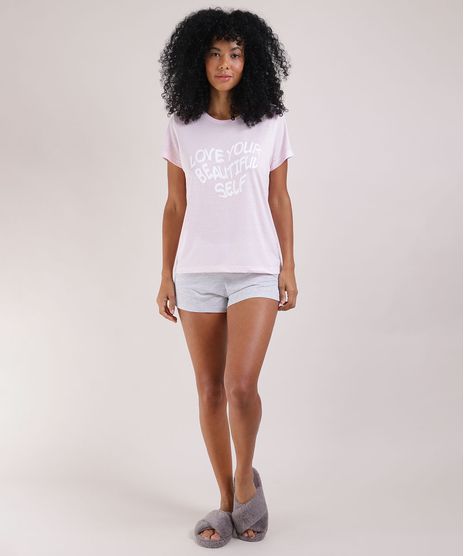Pijama-Feminino-Blusa--Love-Your--Manga-Curta-e-Decote-Redondo-Rosa-Claro-9951112-Rosa_Claro_1