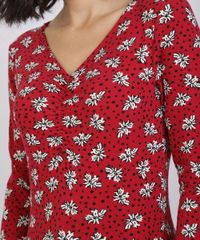 Blusa-Feminina-Estampa-Flores-Manga-Longa-Decote-em-V-Vermelha-9943236-Vermelho_4