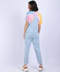 Macacao-Jeans-Feminino-Relaxed-com-Alcas-Para-Amarrar-e-Bolsos-Azul-Claro-9951650-Azul_Claro_2