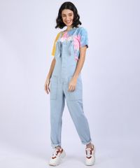 Macacao-Jeans-Feminino-Relaxed-com-Alcas-Para-Amarrar-e-Bolsos-Azul-Claro-9951650-Azul_Claro_3