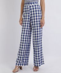 Calca-Feminina-Pantalona-Estampada-Xadrez-Cintura-Alta-Azul-9953867-Azul_1 Calca-Feminina-Pantalona-Estampada-Xadrez-Cintura-Alta-Azul-9953867-Azul_1