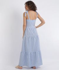 Vestido-Feminino-Longo-Estampado-Xadrez-Decote-reto-Alcas-Medias-para-Amarrar-Azul-9955106-Azul_2