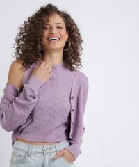 Cardigan-Feminino-em-Trico-Trabalhado-Decote-V-Lilas-9956083-Lilas_5