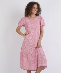 Vestido-Feminino-Midi-com-Recorte-Estampado-De-Poa-Manga-Curta-Bufante-Decote-Redondo-Rosa-9958380-Rosa_1