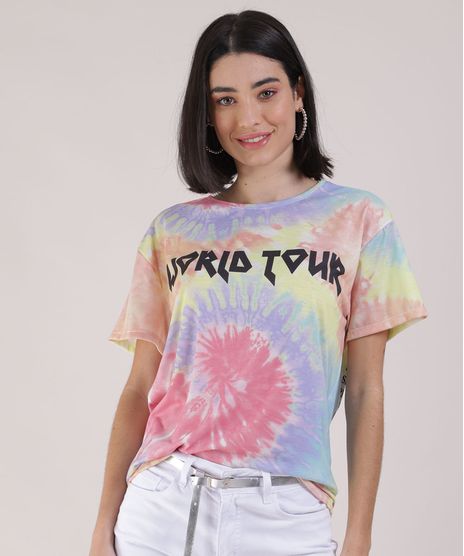 Blusa-Feminina--World-Tour--Estampada-Tie-Dye-Manga-Curta-Decote-Redondo-Multicor-9950124-Multicor_1