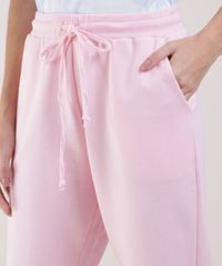 Calca-de-Moletom-Feminina-Jogger-Cintura-Alta-com-Cordao-Rosa-9951927-Rosa_4
