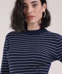 Sueter-de-Trico-Feminino-Basico-Listrado-Decote-Redondo-Azul-Marinho-9804578-Azul_Marinho_4
