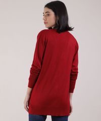 Cardigan-de-Trico-Feminino-Decote-V-Vermelho-Escuro-9810921-Vermelho_Escuro_2