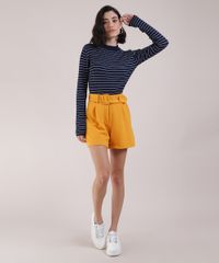 Short-Feminino-Cintura-Alta-com-Bolsos-e-Cinto-Mostarda-9946885-Mostarda_3