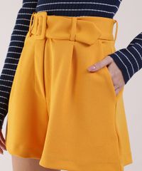 Short-Feminino-Cintura-Alta-com-Bolsos-e-Cinto-Mostarda-9946885-Mostarda_4
