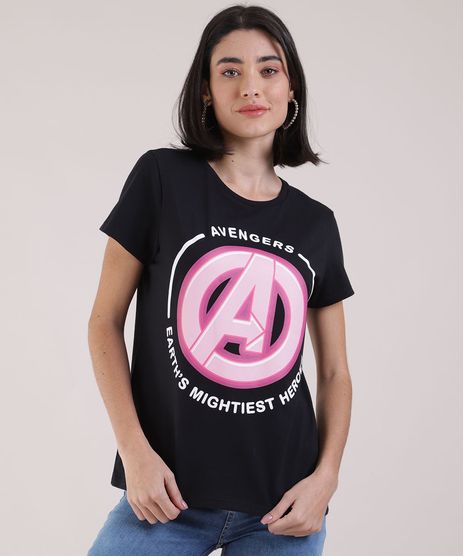 Blusa-Feminina-Os-Vingadores-Manga-Curta-Decote-Redondo-Preta-9947860-Preto_1