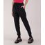 Calça de Moletom Preta Feminina Jogger Frente
