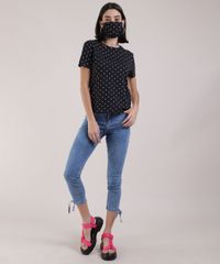 Kit-de-Blusa-Feminina-Estampada-de-Poa-Manga-Curta-Decote-Redondo---Mascara-de-Protecao-Individual-Preto-9950788-Preto_3