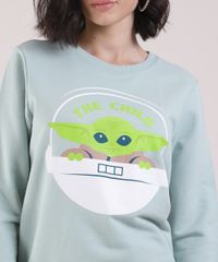 Blusao-de-Moletom-Feminino--Baby-Yoda--Decote-Redondo-Verde-Claro-9950887-Verde_Claro_4