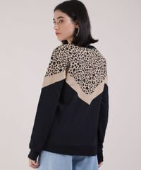 Blusao-de-Moletom-Feminino-com-Recorte-Animal-Print-Onca-Decote-Redondo-Preto-9951509-Preto_2