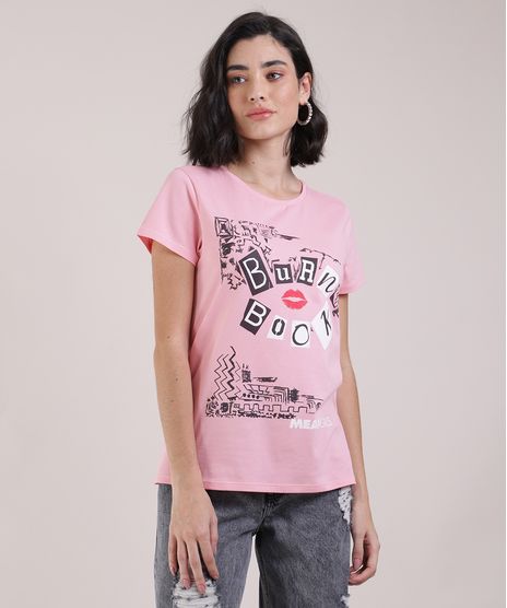 Blusa-Feminina-Meninas-Malvadas-Manga-Curta-Decote-Redondo-Rosa-9951759-Rosa_1