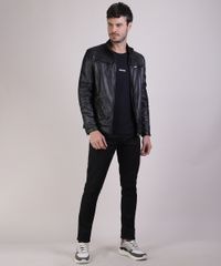 Jaqueta-Masculina-Biker-Slim-com-Bolsos-Preta-9816122-Preto_3