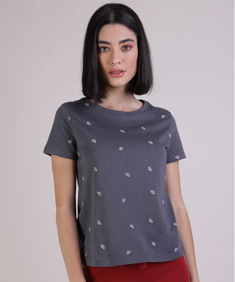 Blusa-Feminina-Estampada-de-Rosas-Manga-Curta-Decote-Redondo-Chumbo-9943535-Chumbo_1
