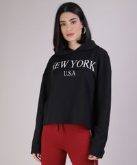 Blusao-em-Moletom-Feminino--New-York--com-Capuz-Preto-9952300-Preto_1