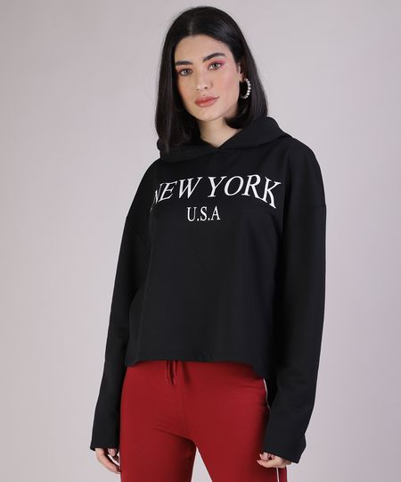 Blusao-em-Moletom-Feminino--New-York--com-Capuz-Preto-9952300-Preto_1 Blusao-em-Moletom-Feminino--New-York--com-Capuz-Preto-9952300-Preto_1