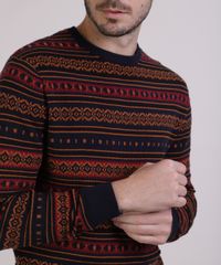 Sueter-de-Trico-Masculino-Estampado-Etnico-Gola-Careca-Azul-Marinho-9809535-Azul_Marinho_4