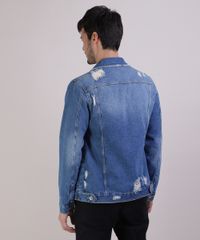 Jaqueta-Jeans-Masculina-Trucker-Destroyed-com-Recortes-e-Bolsos-Azul-Medio-9942914-Azul_Medio_2