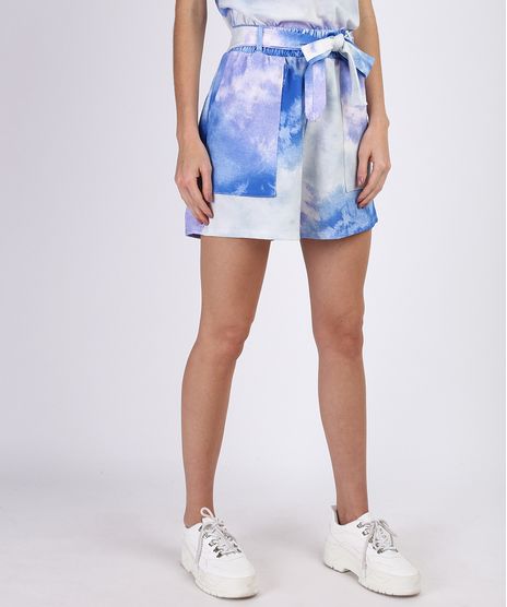 Short-de-Moletom-Feminino-Estampado-Tie-Dye-com-Faixa-para-Amarrar-Azul-9952533-Azul_1