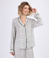 Camisa-de-Pijama-Feminina-Estampada-de-Poa-com-Vivo-Contrastante-Manga-Longa-Off-White-9954382-Off_White_1