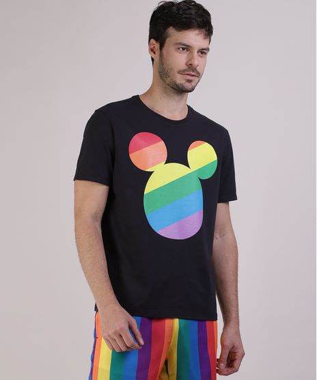 Camiseta-Masculina-Pride-Mickey-Arco-Iris-Manga-Curta-Gola-Careca-Preta-9585822-Preto_1