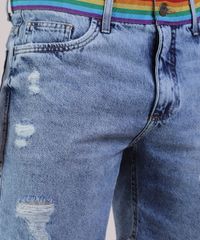 Bermuda-Jeans-Masculina-Pride-Reta-Destroyed-com-Faixa-Arco-Iris-Azul-Claro-9943274-Azul_Claro_4