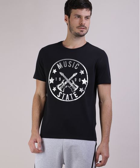 Camiseta-Masculina--Music--Metalizada-Manga-Curta-Gola-Careca-Preta-9950954-Preto_1