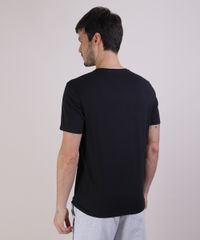 Camiseta-Masculina-Metalizada-Esqueleto-com-Rosa-Manga-Curta-Gola-Careca-Preta-9950957-Preto_2