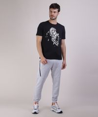 Camiseta-Masculina-Metalizada-Esqueleto-com-Rosa-Manga-Curta-Gola-Careca-Preta-9950957-Preto_3