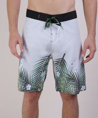 Bermuda-Surf-Masculina-Estampada-de-Folhagens-com-Bolso-e-Cordao-Branca-9806562-Branco_1