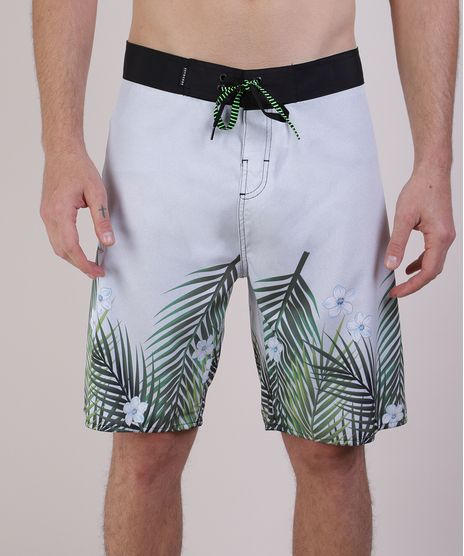Bermuda-Surf-Masculina-Estampada-de-Folhagens-com-Bolso-e-Cordao-Branca-9806562-Branco_1