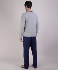 Pijama-Masculino-Camiseta-com-Bolso-Manga-Longa-Gola-Careca-Cinza-Mescla-9950946-Cinza_Mescla_2