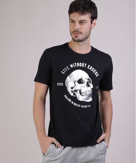 Camiseta-Masculina-Metalizada-Caveira-Manga-Curta-Gola-Careca-Preta-9950956-Preto_1