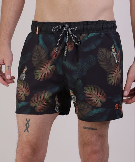 Short-Masculino-Estampado-de-Folhagens-com-Cordao-Verde-Escuro-9952259-Verde_Escuro_1