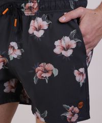 Short-Masculino-Estampado-Floral-com-Cordao-Preto-9952262-Preto_3