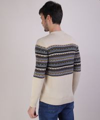 Sueter-de-Trico-Masculino-com-Estampa-Etnica-Bege-9801192-Bege_2