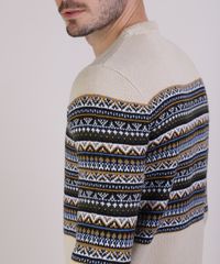Sueter-de-Trico-Masculino-com-Estampa-Etnica-Bege-9801192-Bege_4