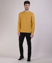 Sueter-Masculino-em-Trico-Gola-Careca-Amarelo-9801193-Amarelo_3