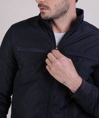 Jaqueta-de-Nylon-Masculina-Bomber-Acolchoada-com-Bolsos-Gola-Alta-Azul-Escuro-9807948-Azul_Escuro_4