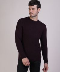 Sueter-Masculino-Slim-em-Trico-Texturizado-Gola-Careca-Vinho-9821910-Vinho_1