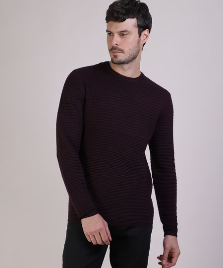 Sueter-Masculino-Slim-em-Trico-Texturizado-Gola-Careca-Vinho-9821910-Vinho_1 Sueter-Masculino-Slim-em-Trico-Texturizado-Gola-Careca-Vinho-9821910-Vinho_1