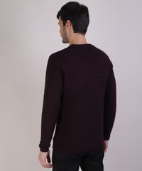 Sueter-Masculino-Slim-em-Trico-Texturizado-Gola-Careca-Vinho-9821910-Vinho_2