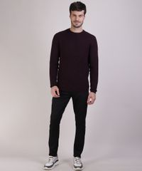 Sueter-Masculino-Slim-em-Trico-Texturizado-Gola-Careca-Vinho-9821910-Vinho_3