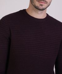 Sueter-Masculino-Slim-em-Trico-Texturizado-Gola-Careca-Vinho-9821910-Vinho_4